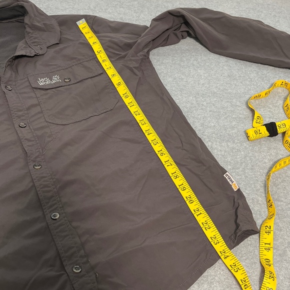 Jack Wolfskin Button Longsleeve Shirt Mens Large Outdoors Fishing Hiking UV - Picture 5 of 9